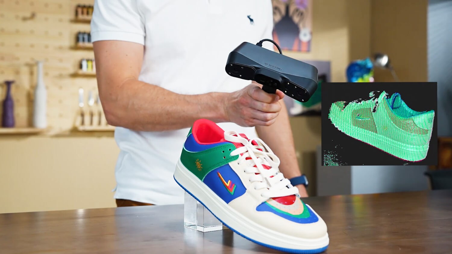 scanning colorful shoes