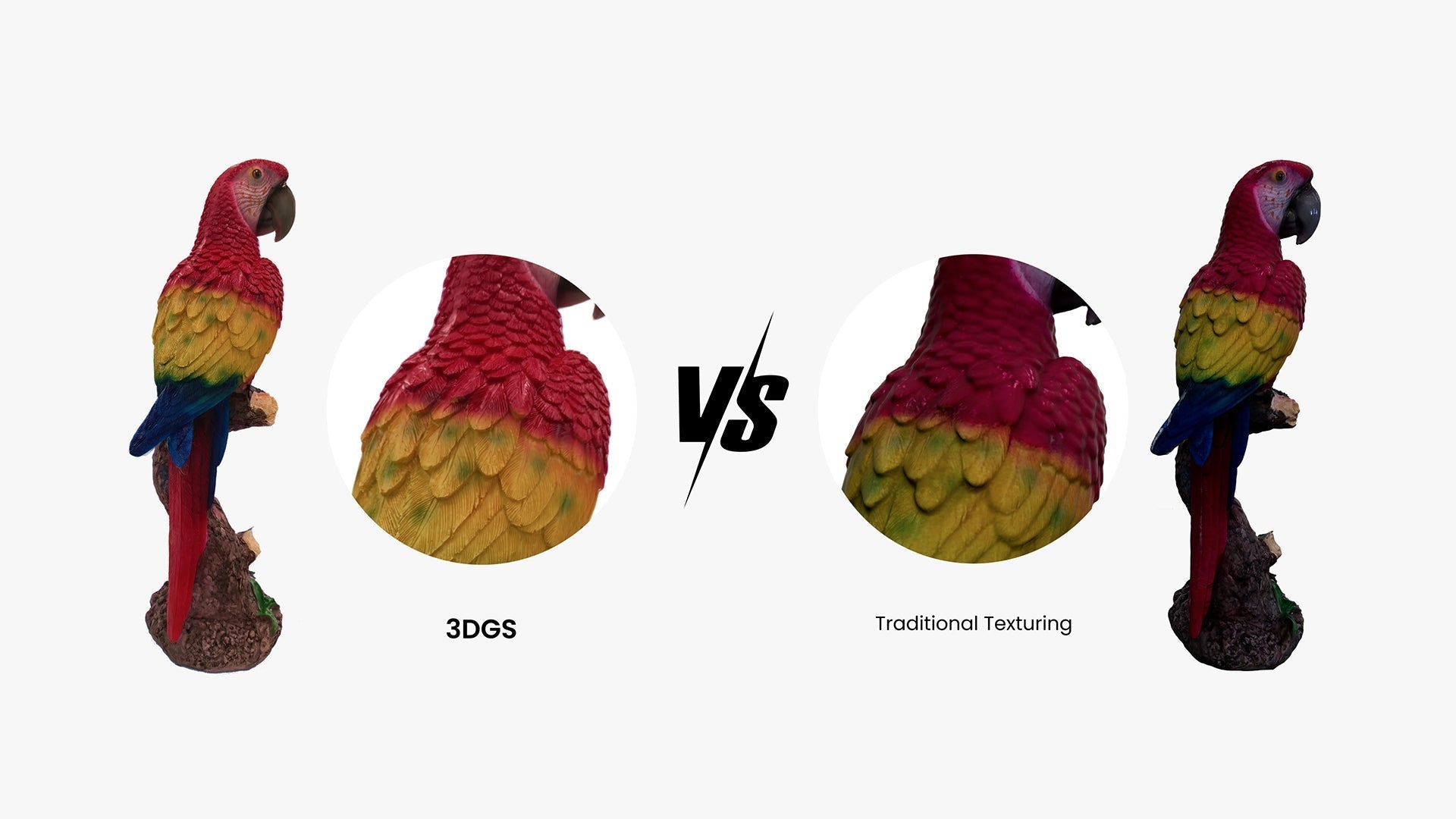 traditional texturing vs 3dgs