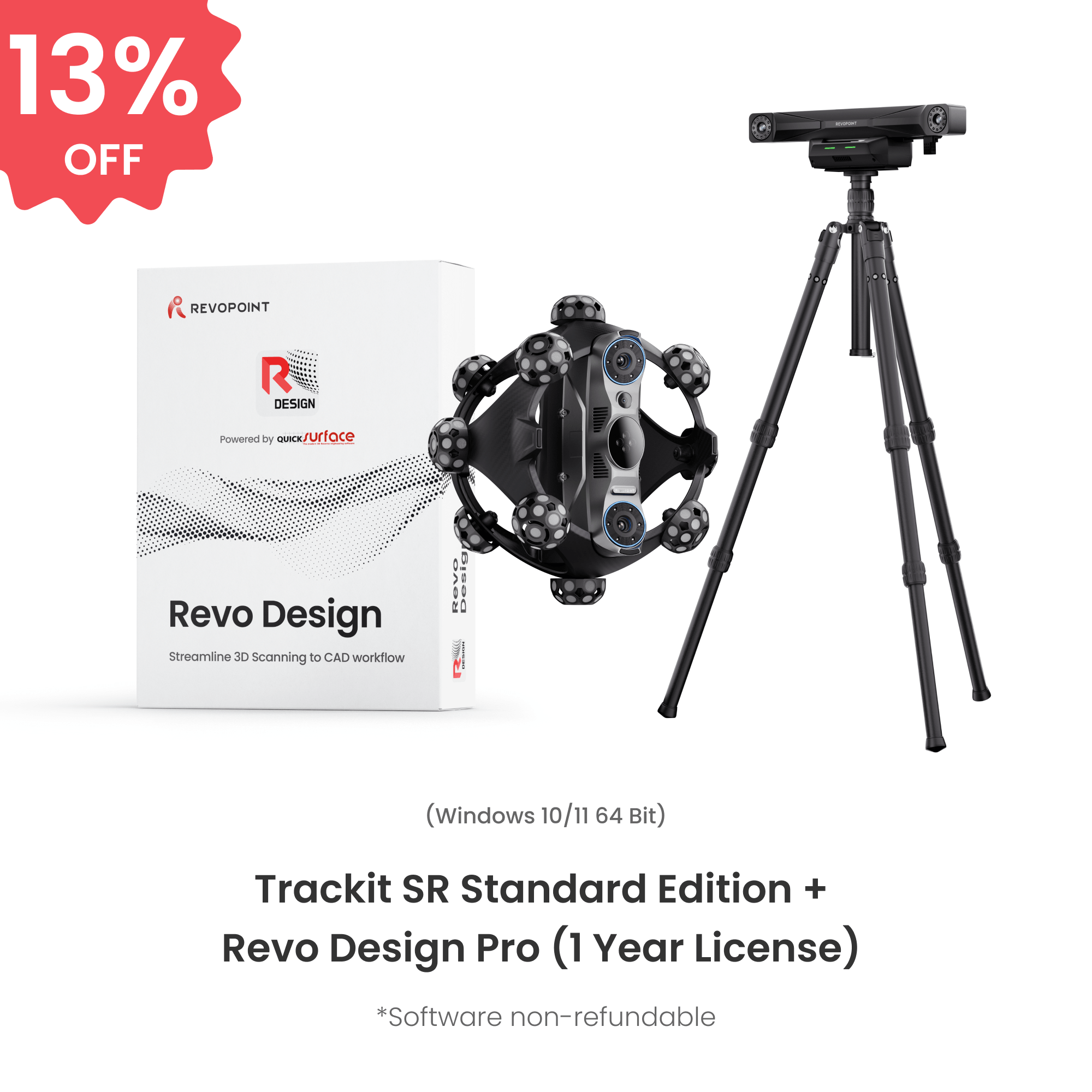 Revopoint Trackit SR: Wireless Optical Tracking 3D Scanner | Marker-free & Portable