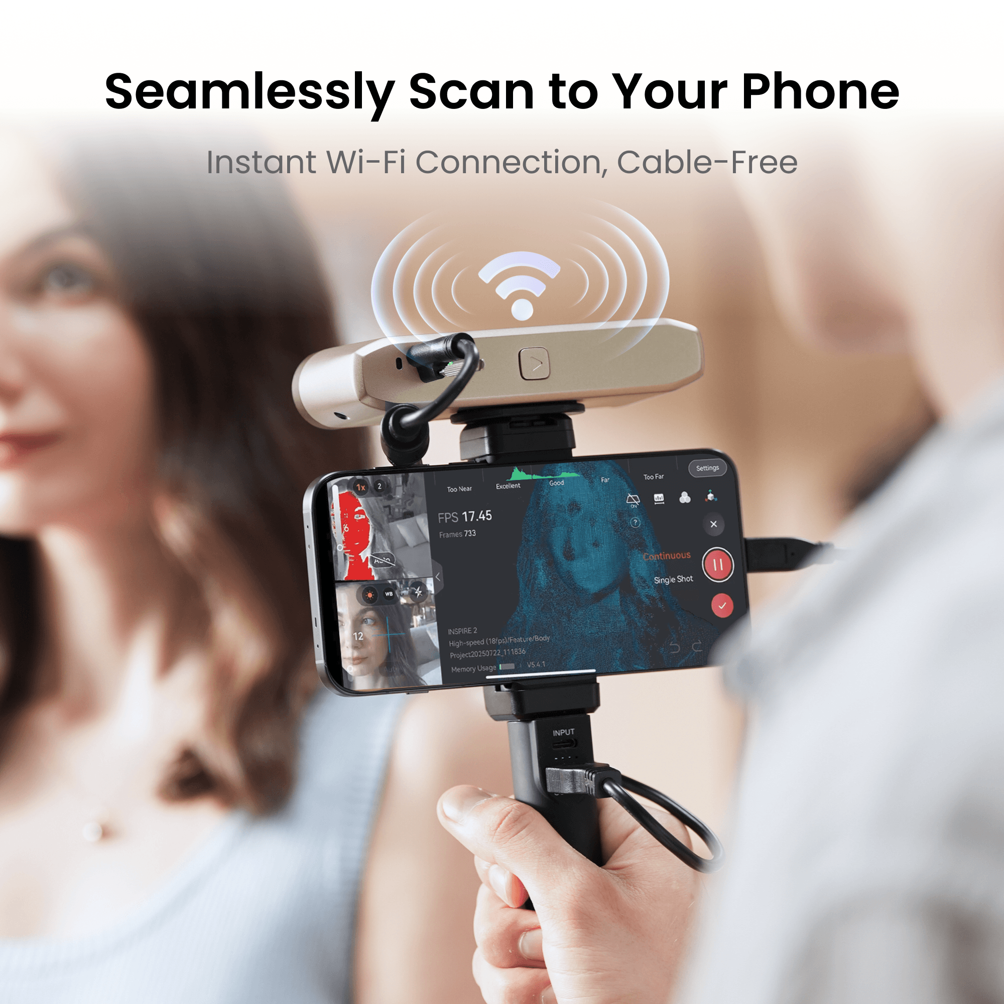 Revopoint INSPIRE 2: Wireless Infrared Laser and Structured Light 3D Scanner