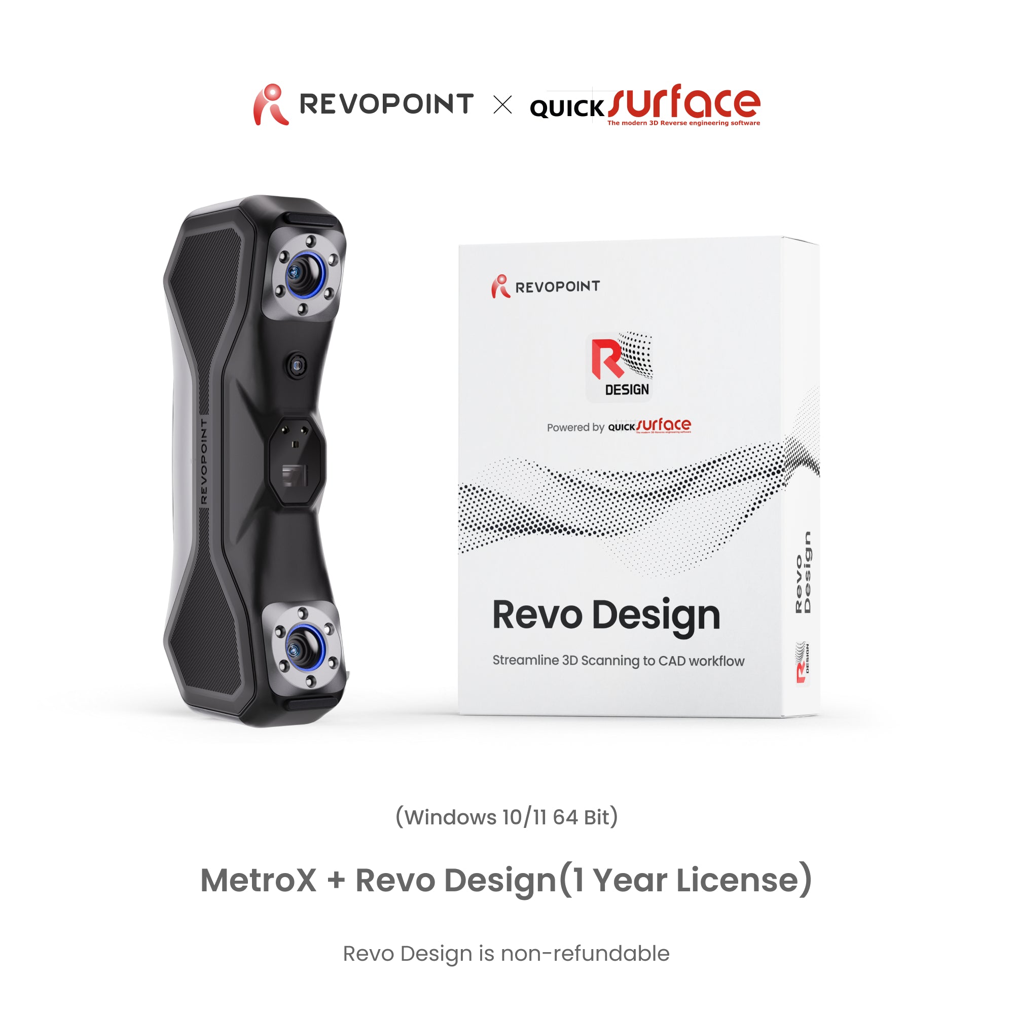 Revopoint MetroX Laser Scanner: Blue Laser Line & Full-field Structured Light 3D Scanner