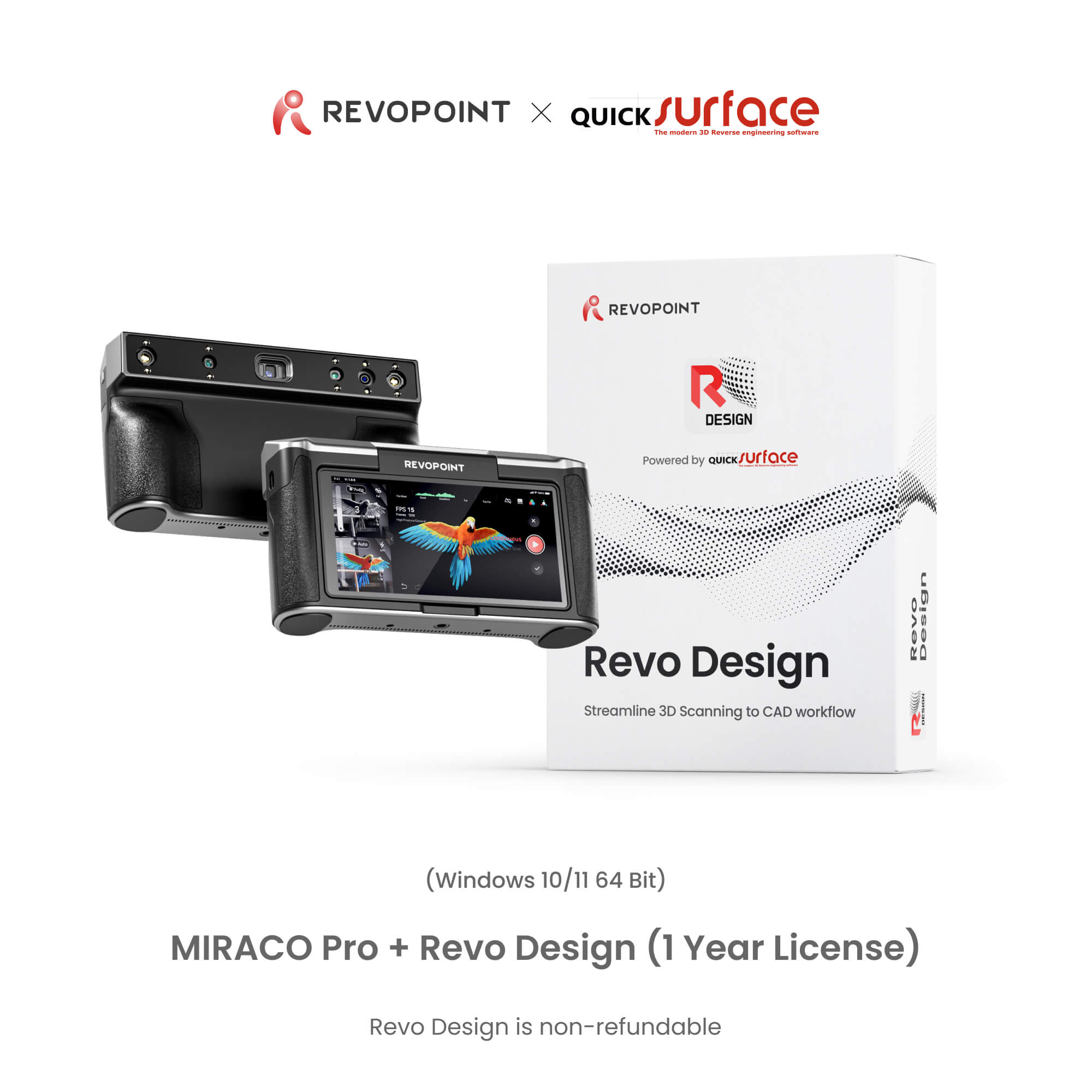 Revopoint MIRACO - Standalone 3D Scanner for Small to Large Objects Scanner