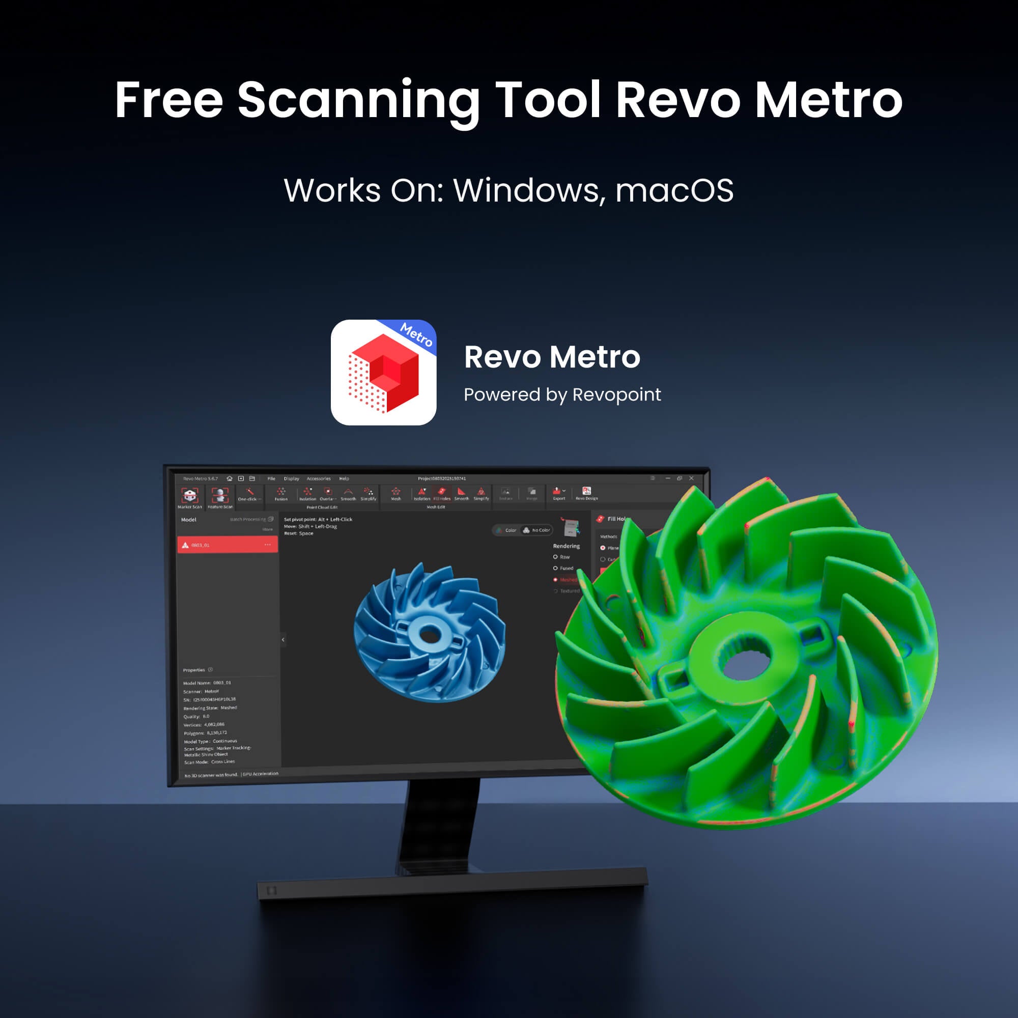Revopoint MetroX & MetroX Pro: Blue Laser Line and Full-field Structured Light 3D Scanner