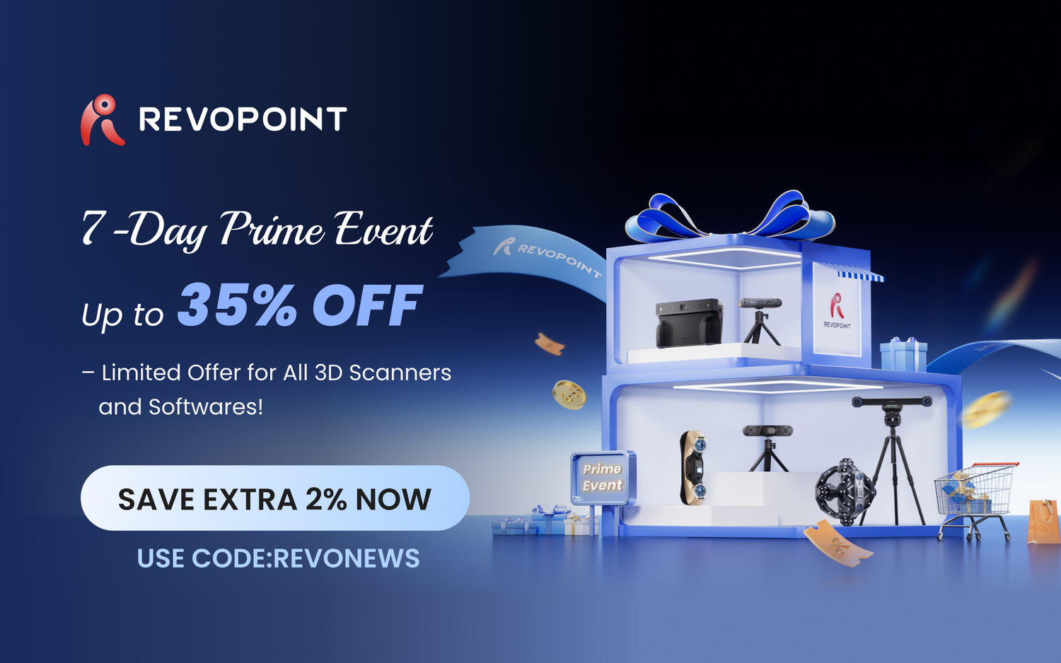 Revopoint Prime Event Sale Starts Now — Save Up to 35% on Selected 3D Scanners