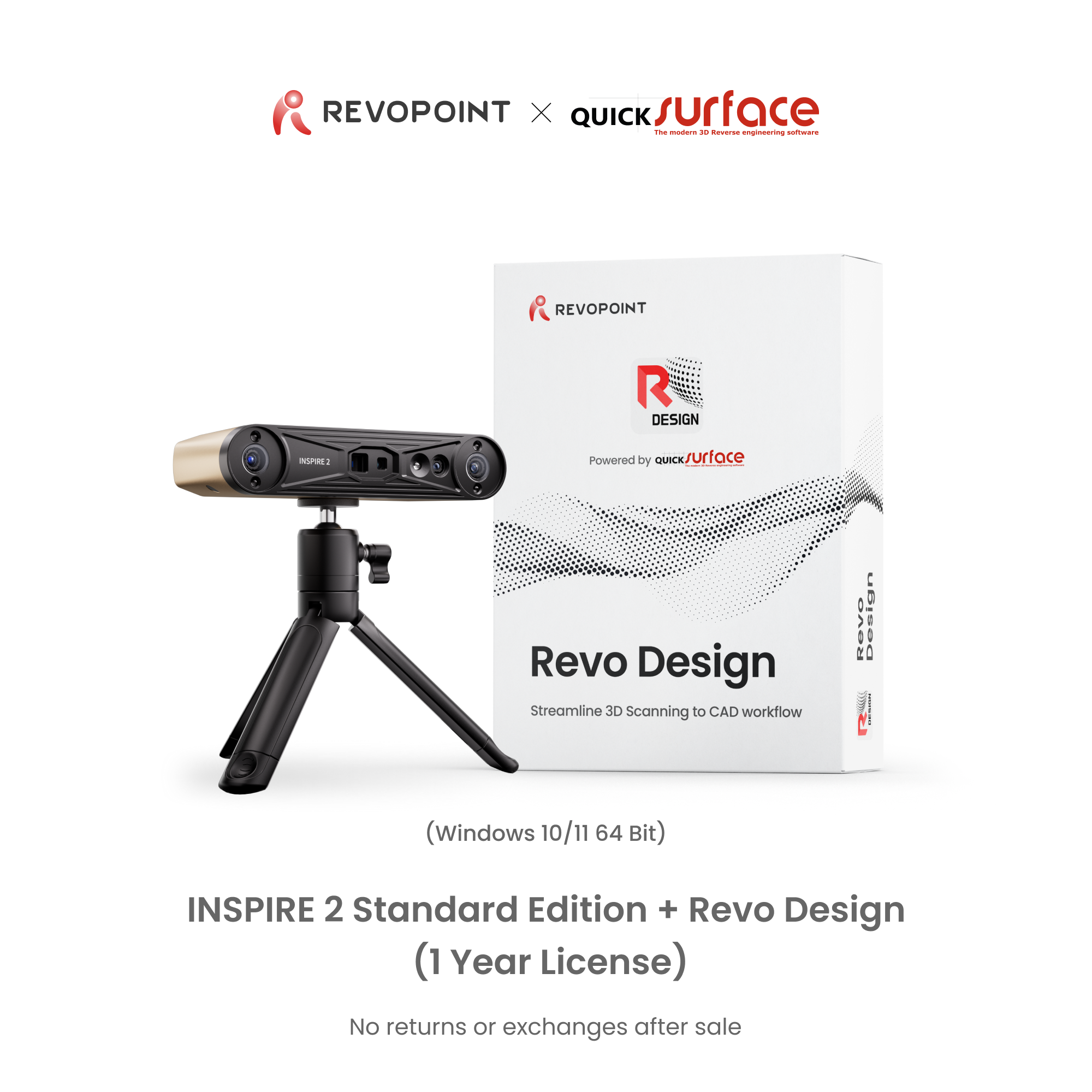 Revopoint INSPIRE 2: Wireless Infrared Laser and Structured Light 3D Scanner