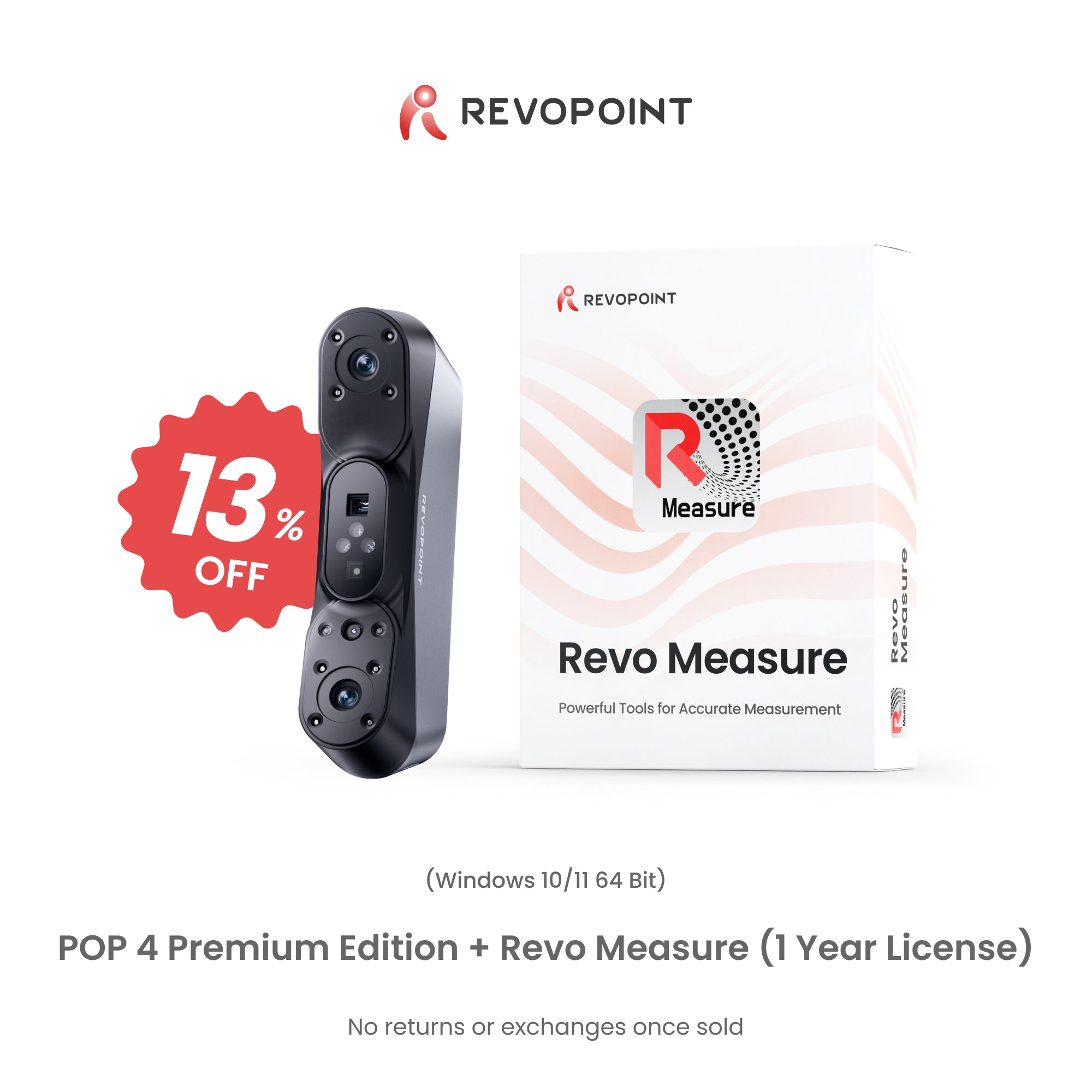 Revopoint POP 4: 5-in-1 Versatile 3D Scanner with Blue Laser & Infrared Light