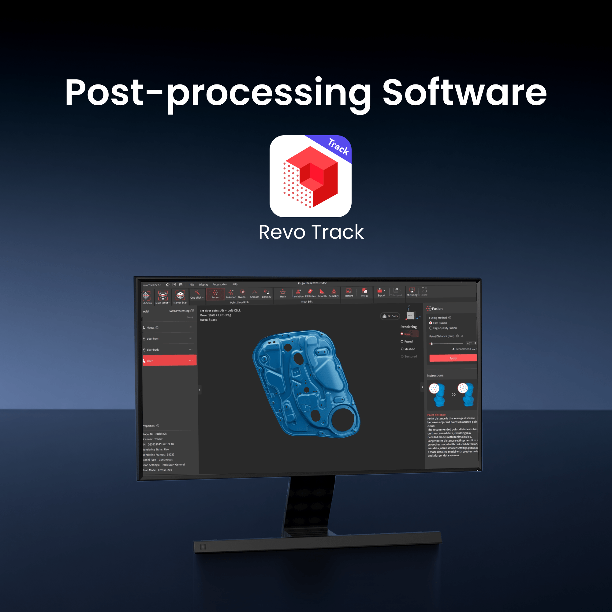 Revopoint Trackit SR: Wireless Optical Tracking 3D Scanner | Marker-free & Portable