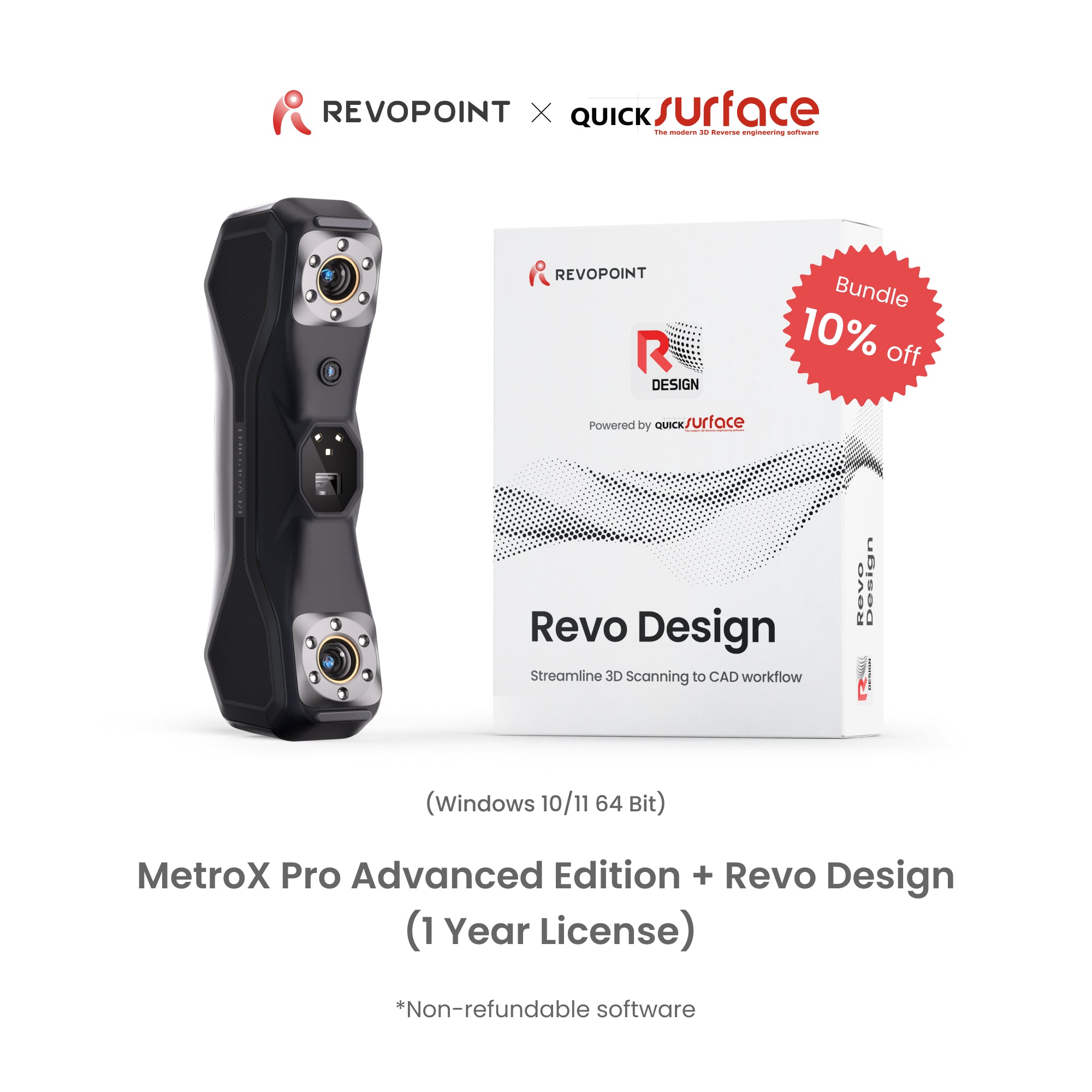 Revopoint MetroX 3Dスキャナー スタンダードセット Revopoint MetroX Standard Edition Metrology-Grade Handheld 3D